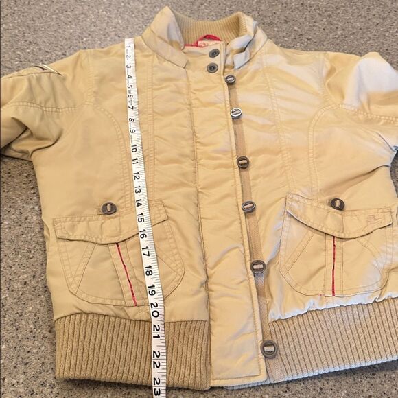 BILLABONG Vintage Y2K Tan/Hot Pink Bomber Jacket - Picture 11 of 14